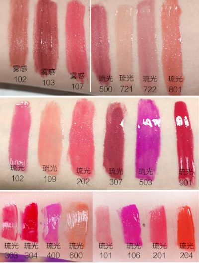歐萊雅的唇釉試色大全